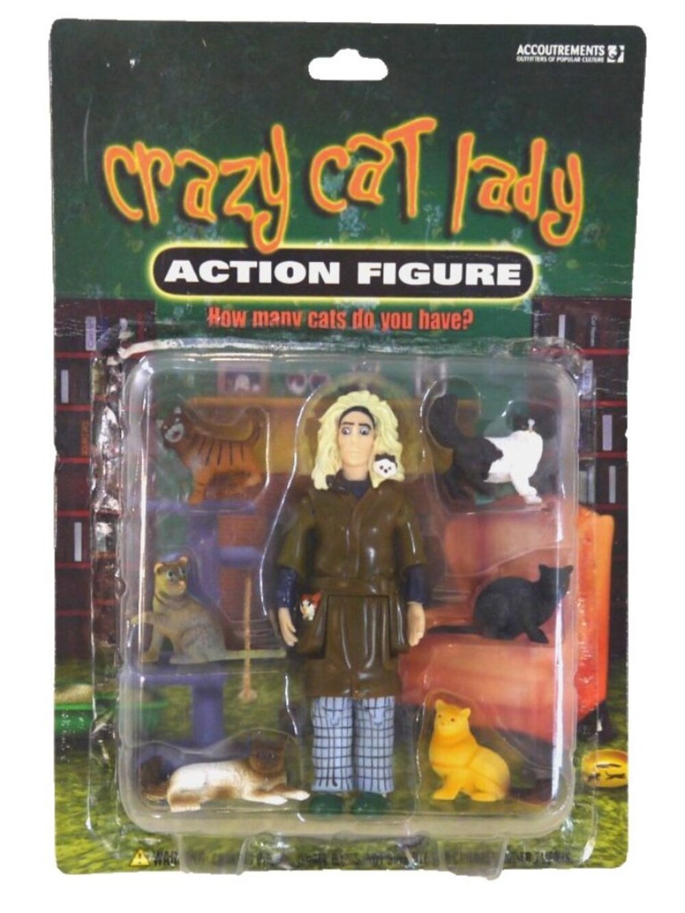 Vintage Crazy Cat Lady 5" action figure Accoutrements 2004 New, package damaged